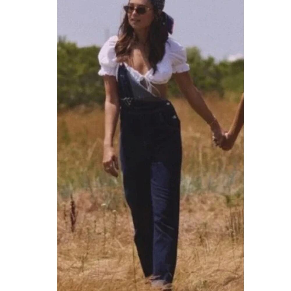 NWT WEWOREWHAT Solid Navy Basic Overall Jumpsuit … - image 1